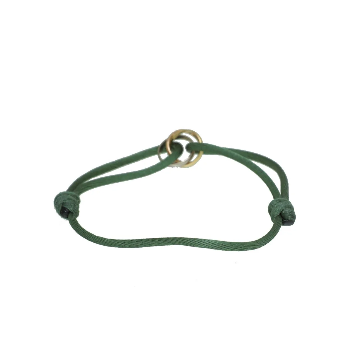 Cartier 18K Trinity Gold Green Cord Bracelet