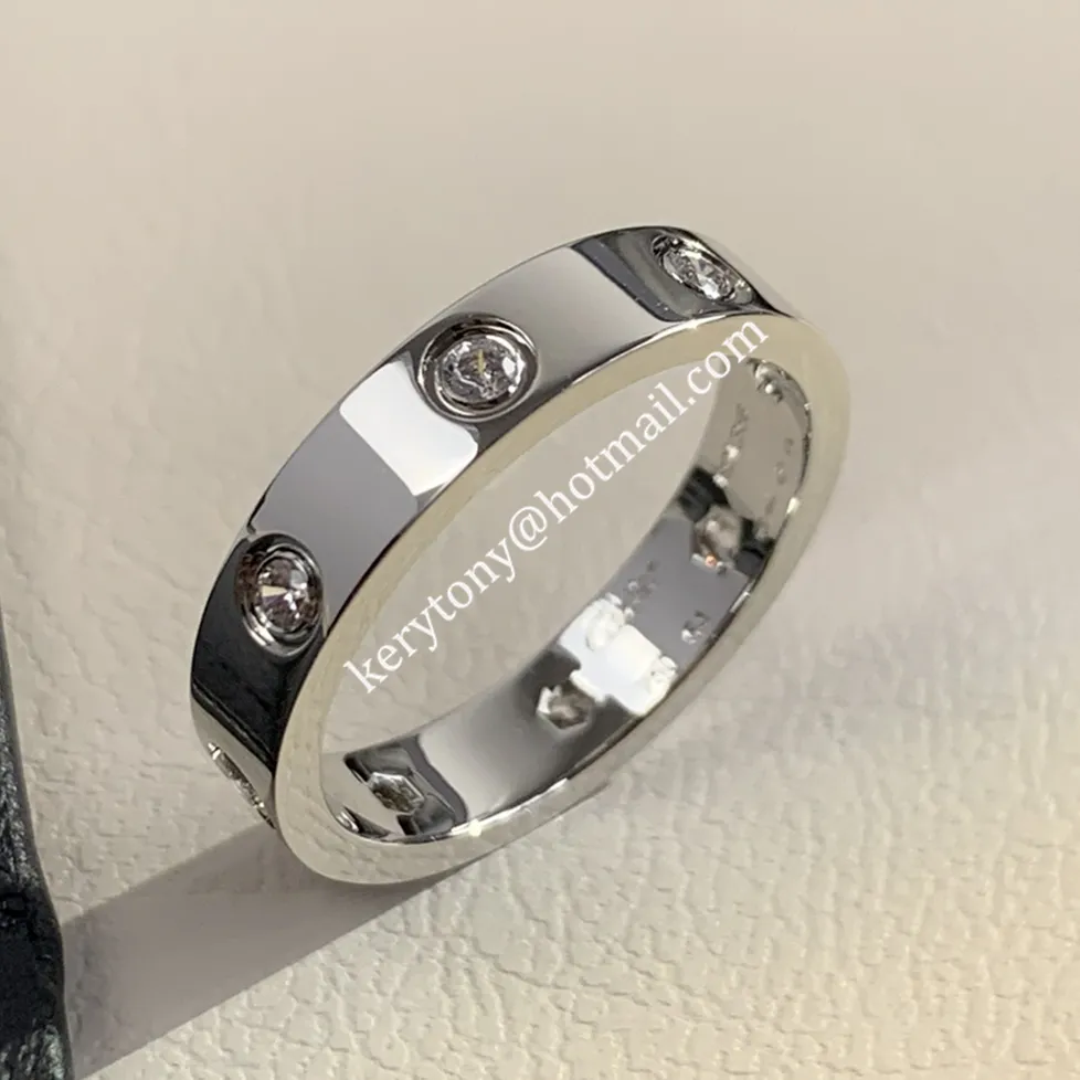 Top Sale Cartier Love Ring 18K White Gold Ring With 8 Diamonds B4050600 Online