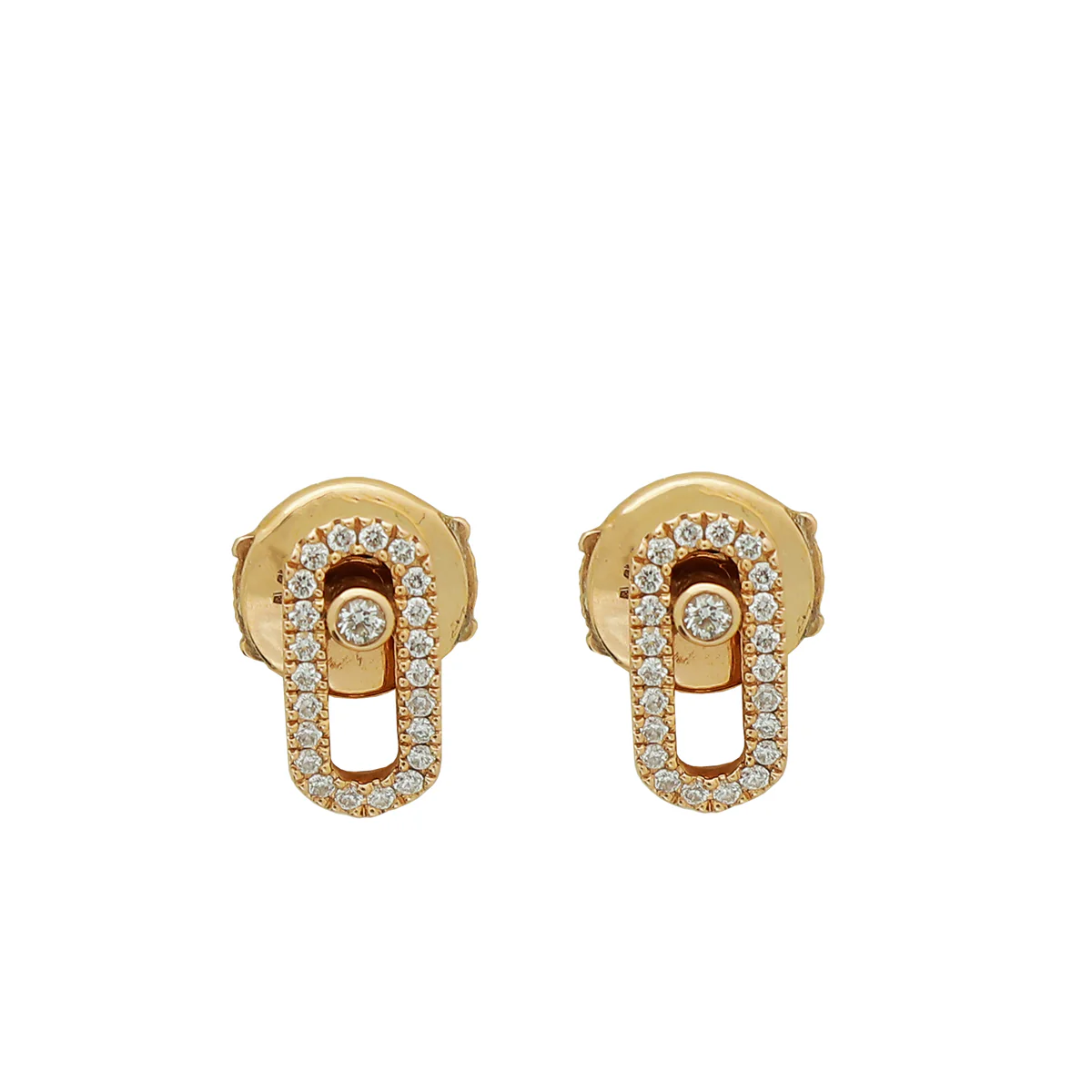 Messika 18K Rose Gold Diamond Puces Move Uno Earrings