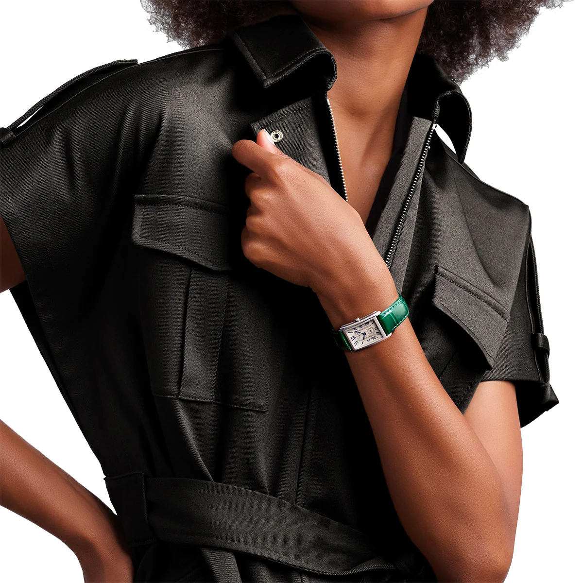 DolceVita 23.30x37MM Quartz Green Leather Strap Watch L5255471A