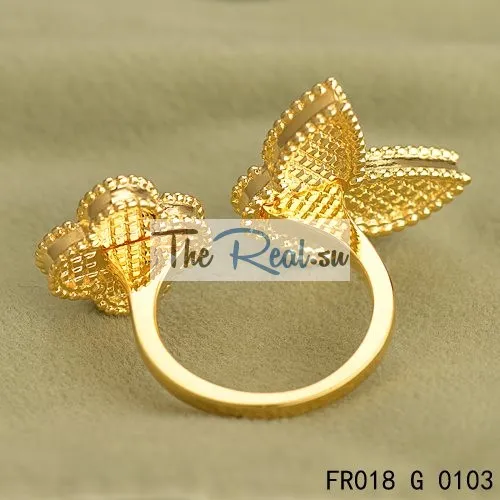 Van Cleef Arpels Luck Alhambra Between The Finger Ring Yellow Gold Stone Combination