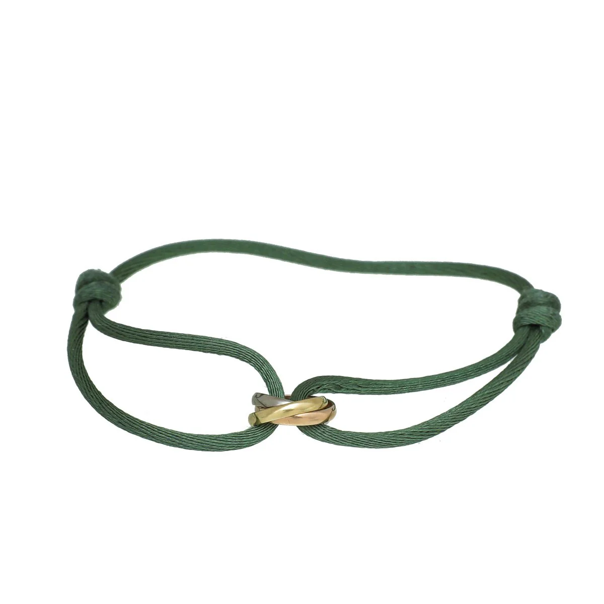Cartier 18K Trinity Gold Green Cord Bracelet