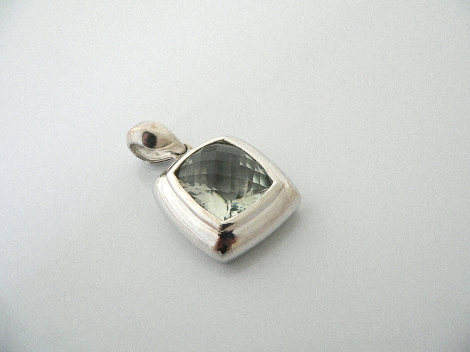 EMA Silver Prasiolite Green Amethyst Pendant Charm 4 Necklace Statement Gift Art