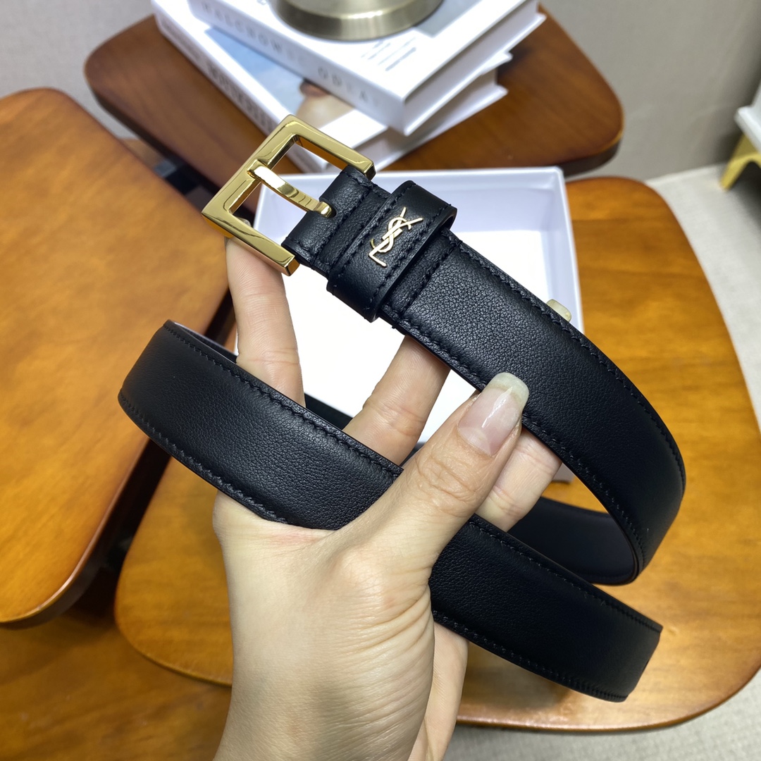 YSL Saint Laurent Leather Belts 1:1 Mirror Version