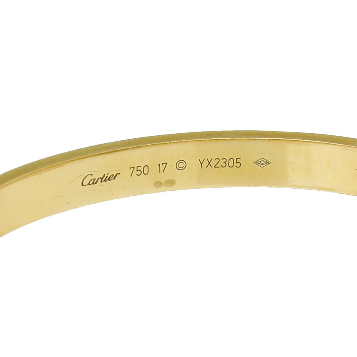 Cartier 18K Yellow Gold Love Classic Bracelet 17