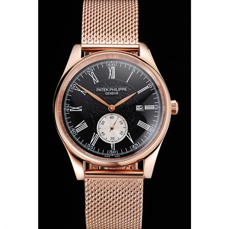 Calatrava Small Seconds Dial Black 40 mm, Rose Gold Plated