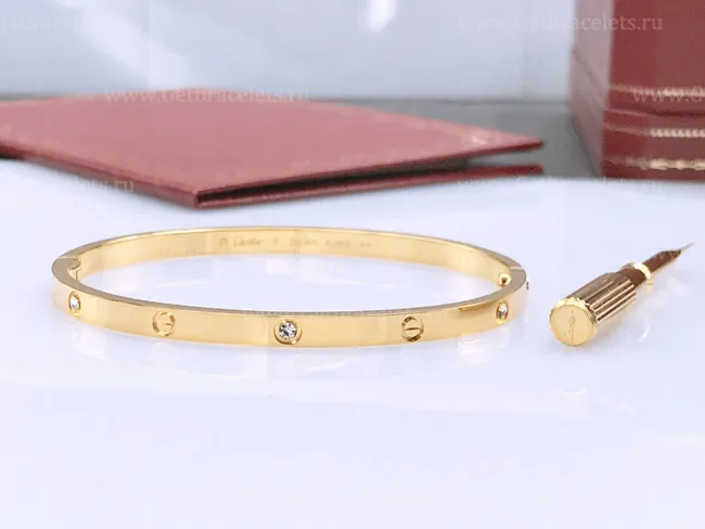 Copy Cartier Love Bracelet SM with 6 Diamonds Yellow Gold B6047217 1:1 Version