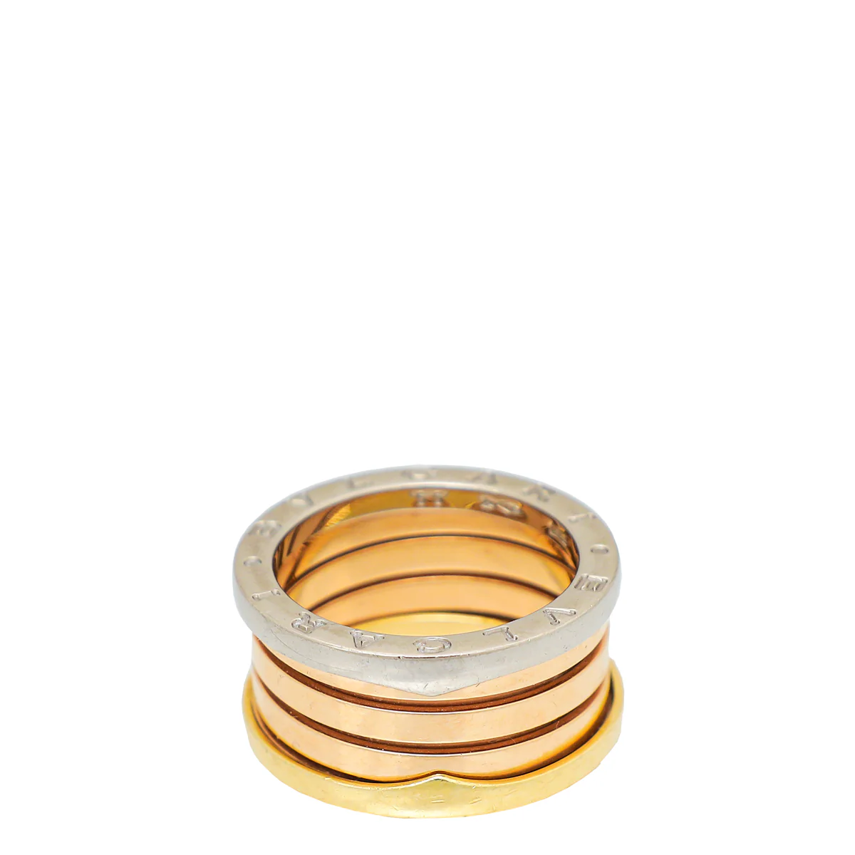 Bvlgari 18K Tricolor B.Zero1 4 Band Ring 55