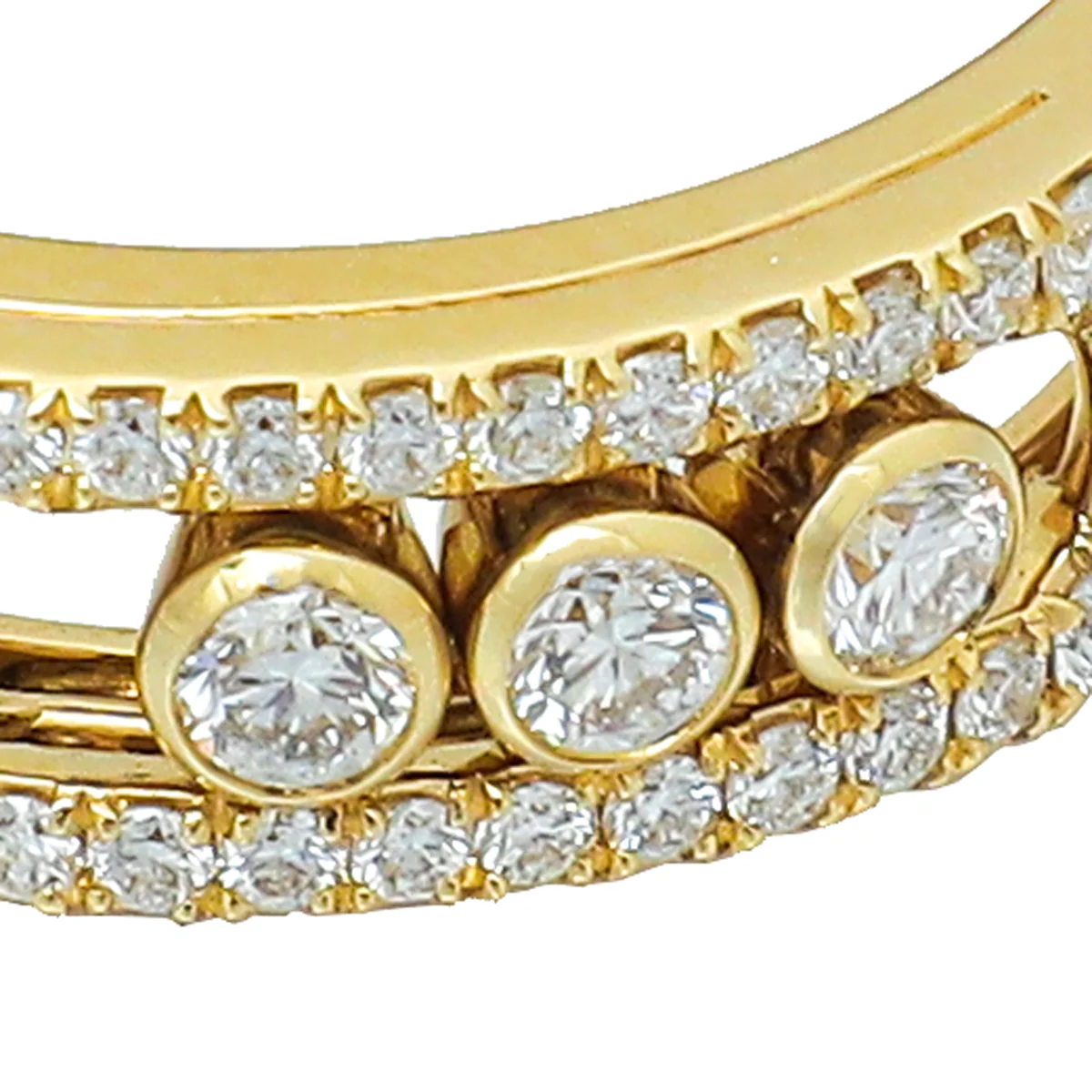 Messika 18K Yellow Gold Diamond Move Uno Pave Ring