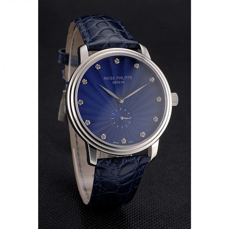 Calatrava Blue Guilloche Dial Blue 41 mm, Stainless Steel