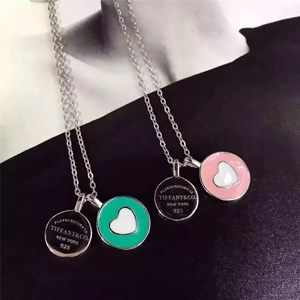 Return To Tiffany Double Round Pendant Necklace Wholesale Valentines Day Gift