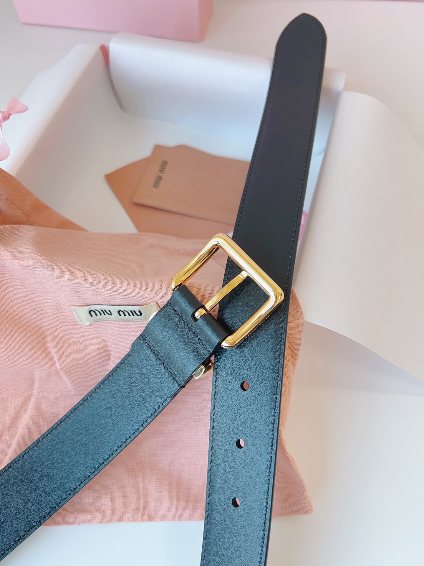MiuMiu Leather Belts 1:1 Mirror Version