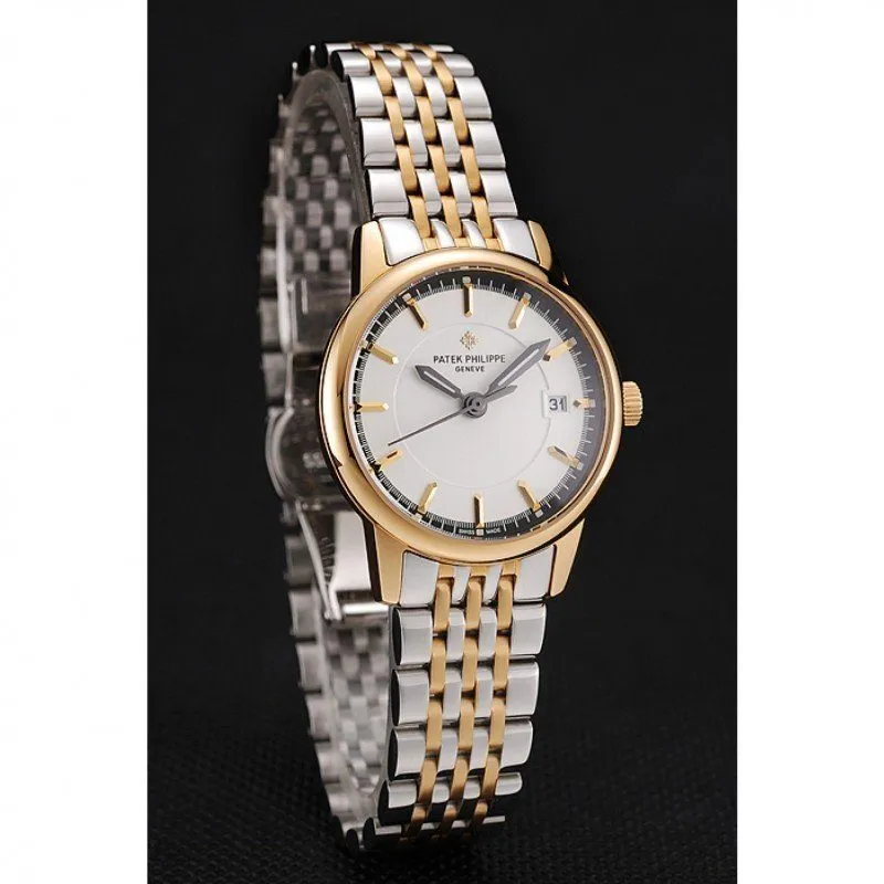 Calatrava Ladies Dial White 28 mm, Yellow Gold