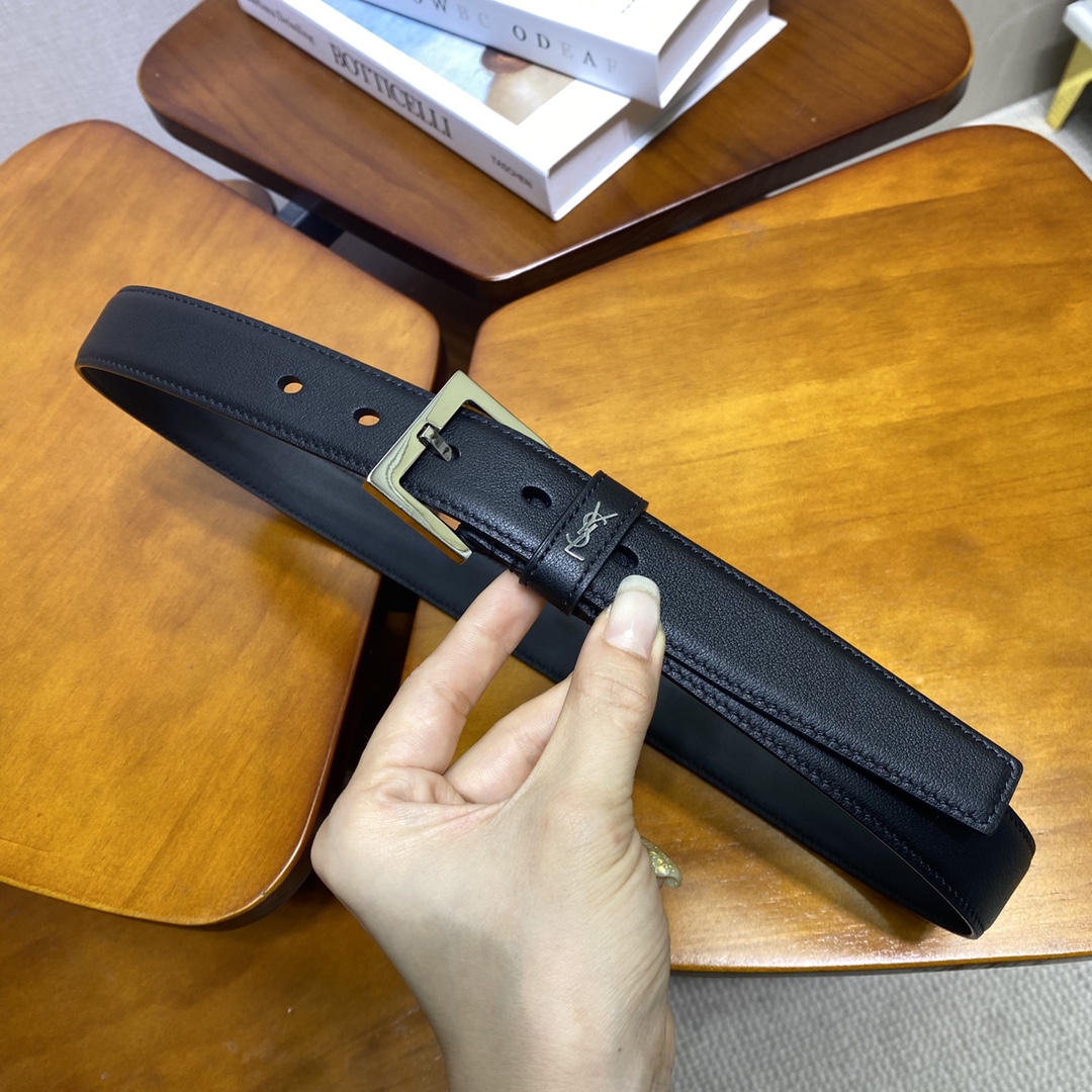 YSL Saint Laurent Leather Belts 1:1 Mirror Version