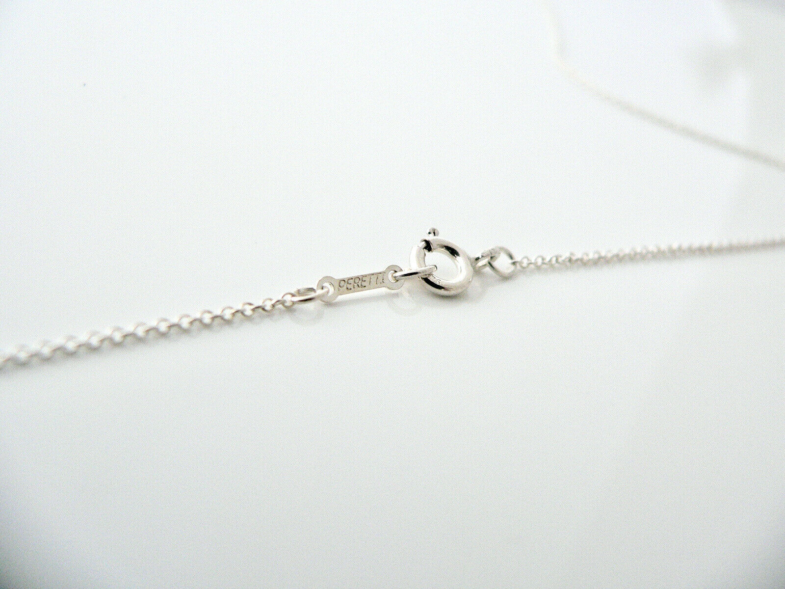 Tiffany & Co Teardrop Necklace Pendant Charm Chain Large Peretti Silver 24 Inch