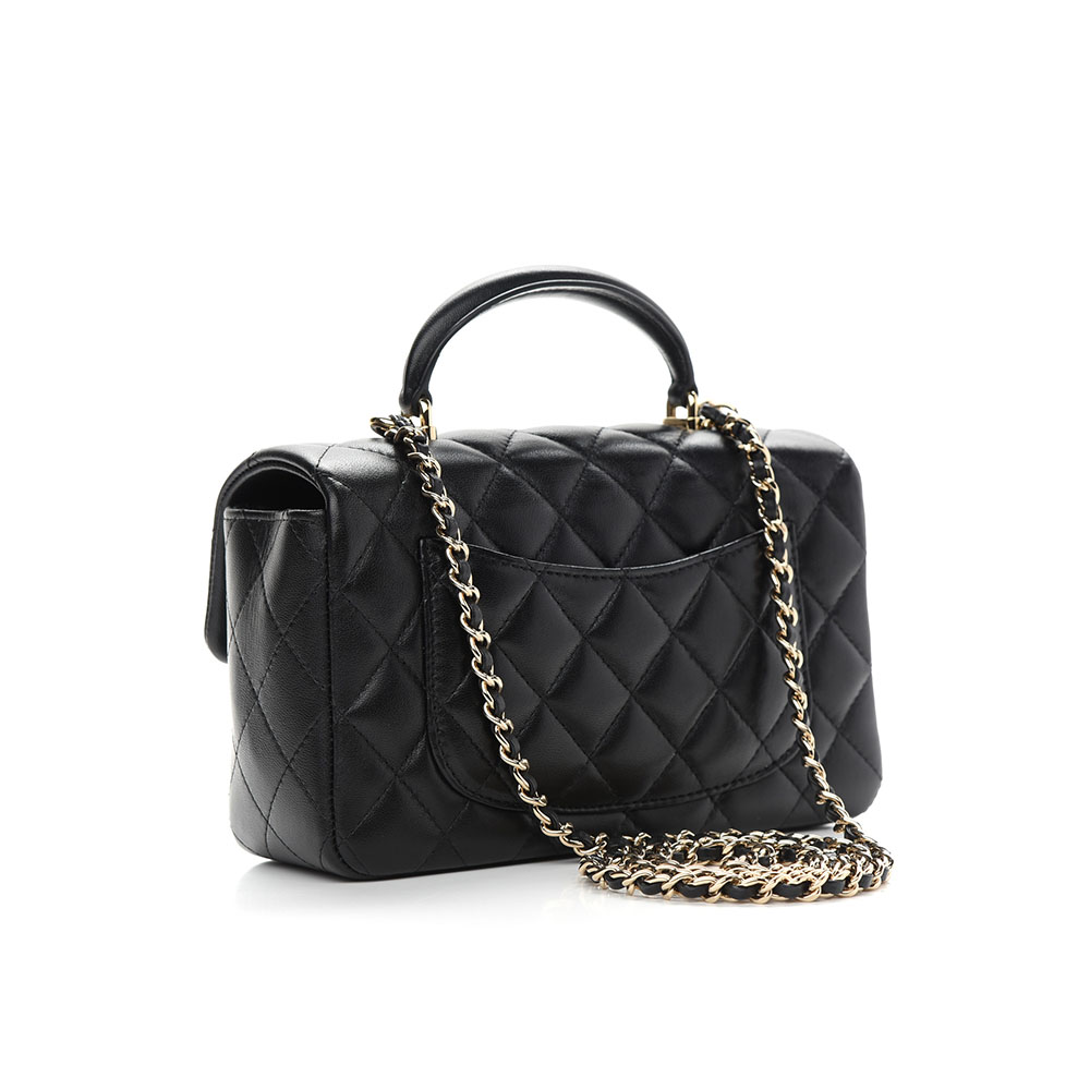 Chanle Lambskin Mini Top Handle CF Shoulder Bag(Replica)
