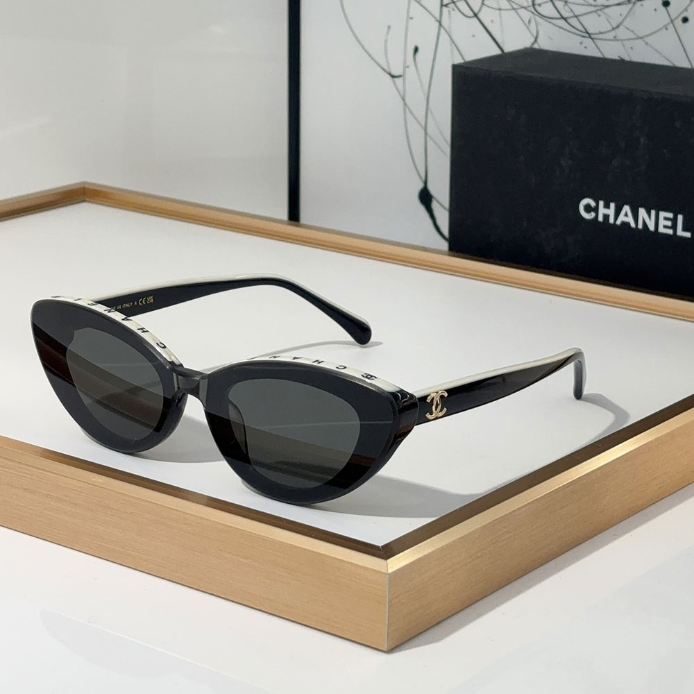 Chanel  Mirror leg Logo Cat-eye Sunglasses Top quality （Replica）