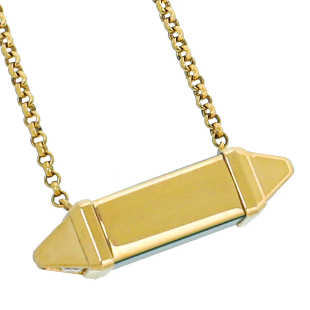 Cartier 18K Yellow Gold Malachite Diamond Les Berlingots De Cartier Necklace Medium Model