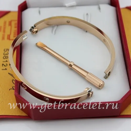 Replica Cartier Love Bracelet For Men and Women Pink Gold 4 Diamonds B6036016 (New Version - Prevent Screws Fall Out)