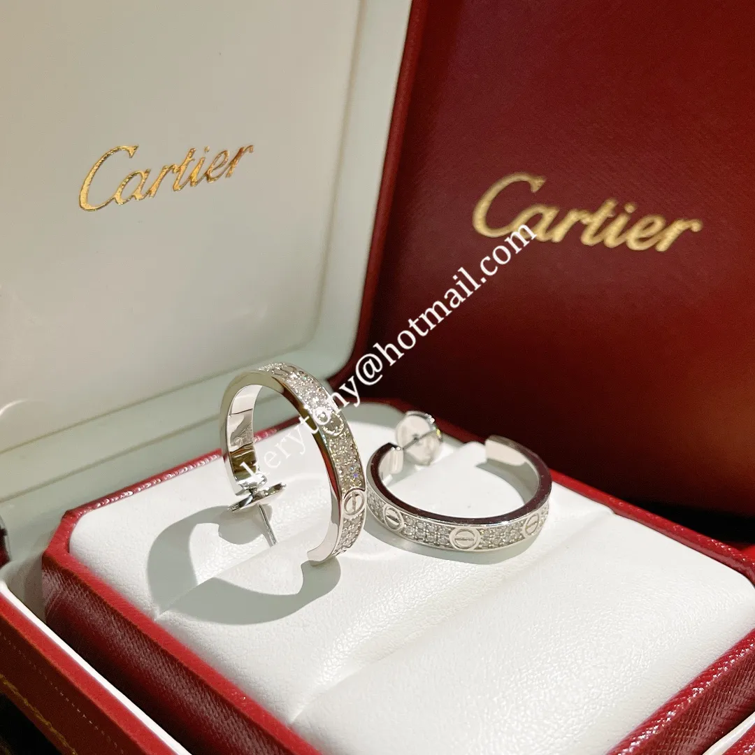 Women��s Jewellery Cartier Love Earrings Yellow Gold/Rose Gold/White Gold With Diamonds N8515192 Cheap