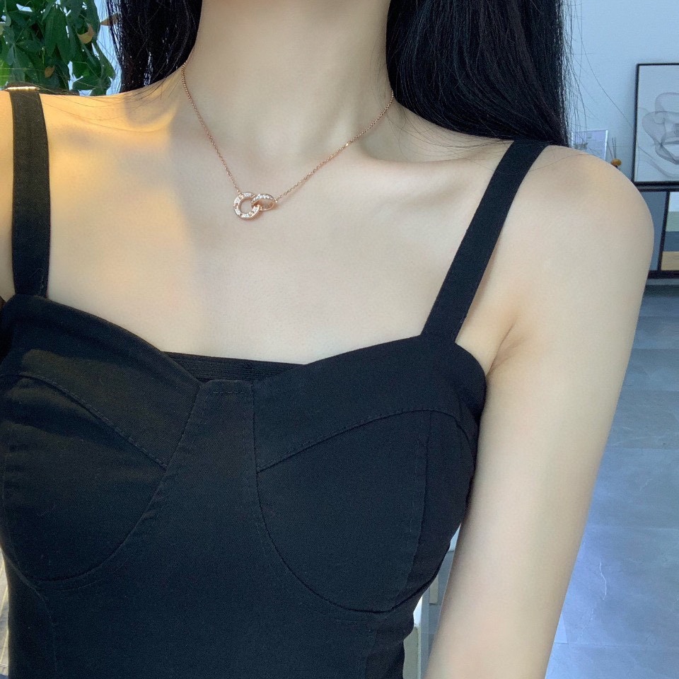 Bulgari B.Zero1 Necklace & Cartier Double Ring Necklace & Hermes Bag Necklace