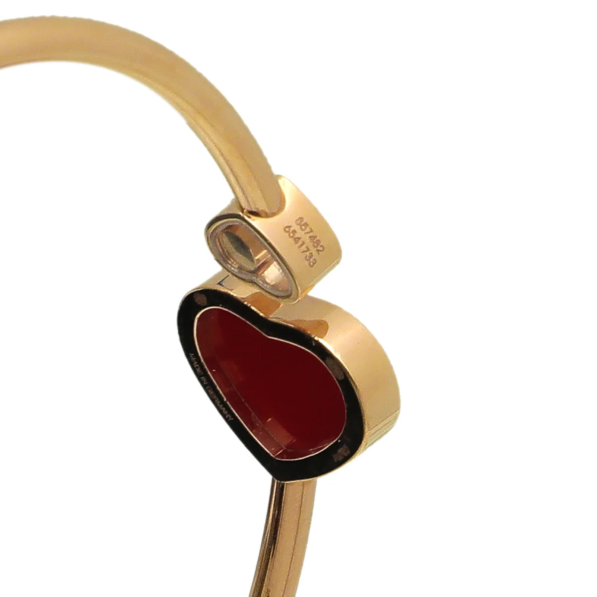 Chopard 18K Rose Gold Carnelian Diamond Happy Hearts Bracelet