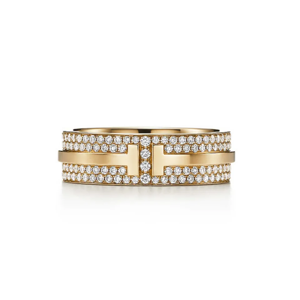 Tiffany T Two Diamonds Ring In Sterling Silver High-quality GRP09011/GRP09012/GRP09010