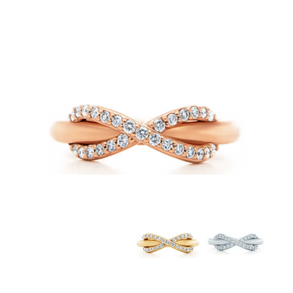 Tiffany Infinity Ring Rose Gold Modern Design Jewelry High Quality America GRP08689/GRP08690/GRP08688