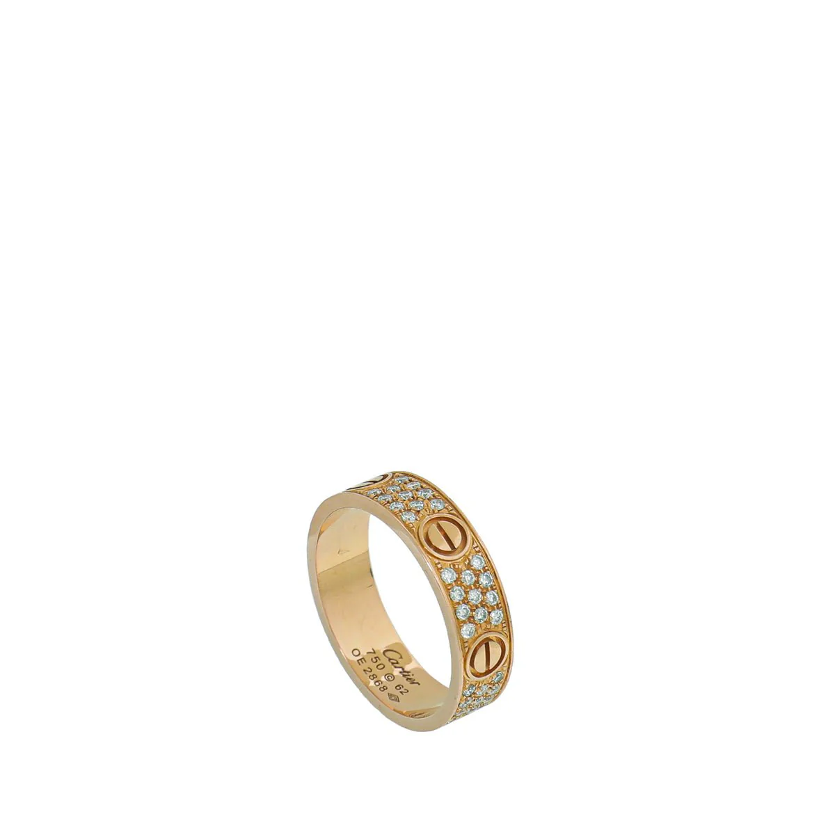 Cartier 18K Pink Gold Diamond Love Ring 62