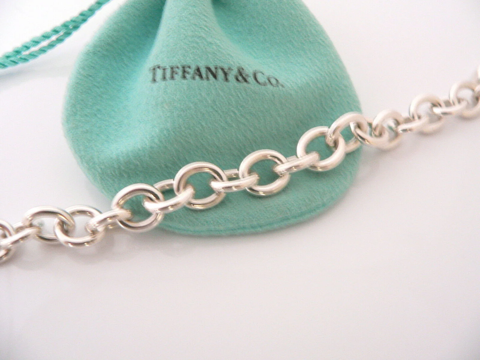 Tiffany & Co Heart Arrow Toggle Bracelet Bangle Chain Love Gift Pouch T Co 925