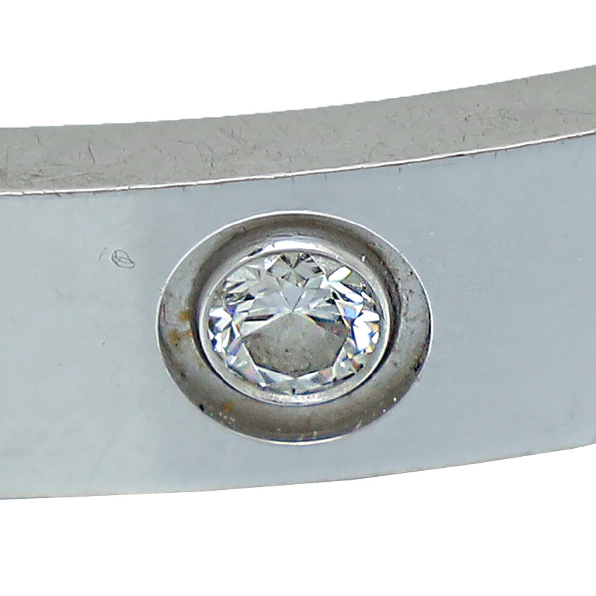 Cartier 18K White Gold 4 Diamond Love Bracelet 16