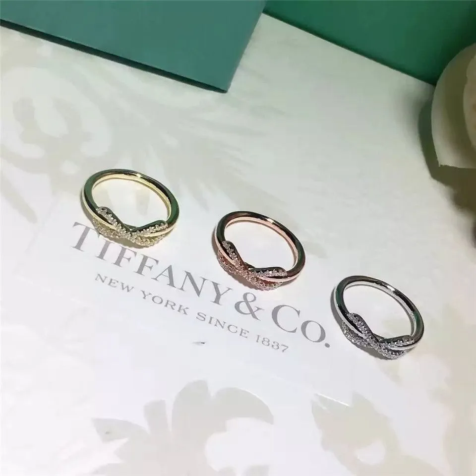 Tiffany Infinity Ring Rose Gold Modern Design Jewelry High Quality America GRP08689/GRP08690/GRP08688