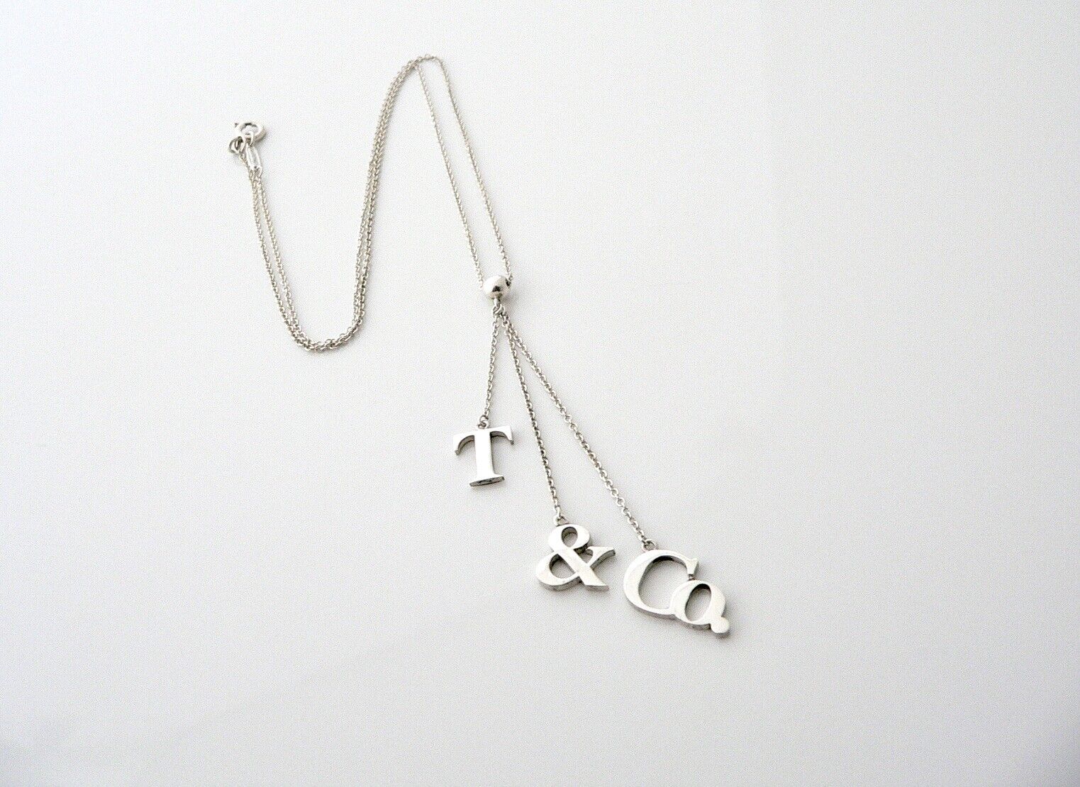 Tiffany and Co T & Co Necklace Dangle Dangling Pendant Chain Charm Love Gift Art