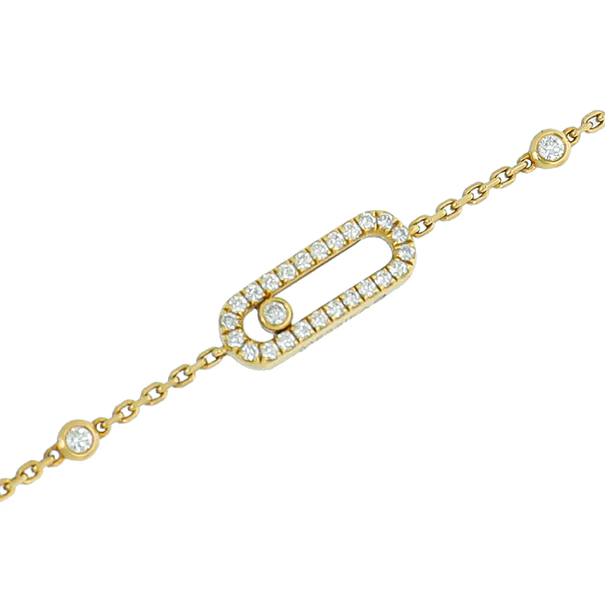 Messika 18K Yellow Gold Pavé Diamond Move Uno Bracelet