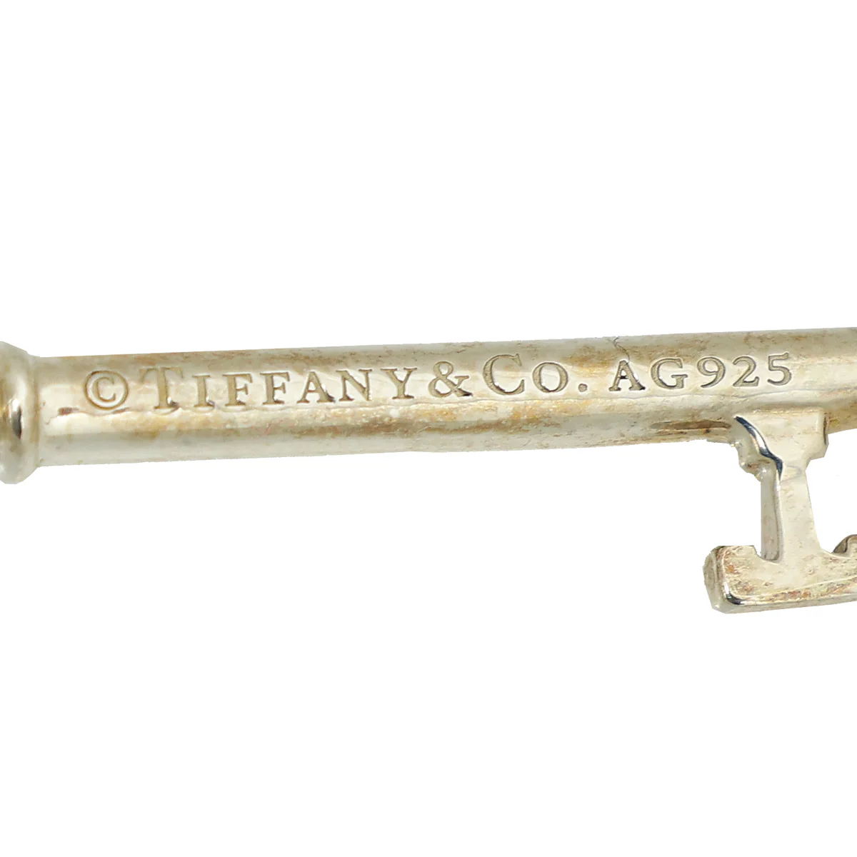 Tiffany & Co Sterling Silver Beaded Heart Key Pendant Necklace