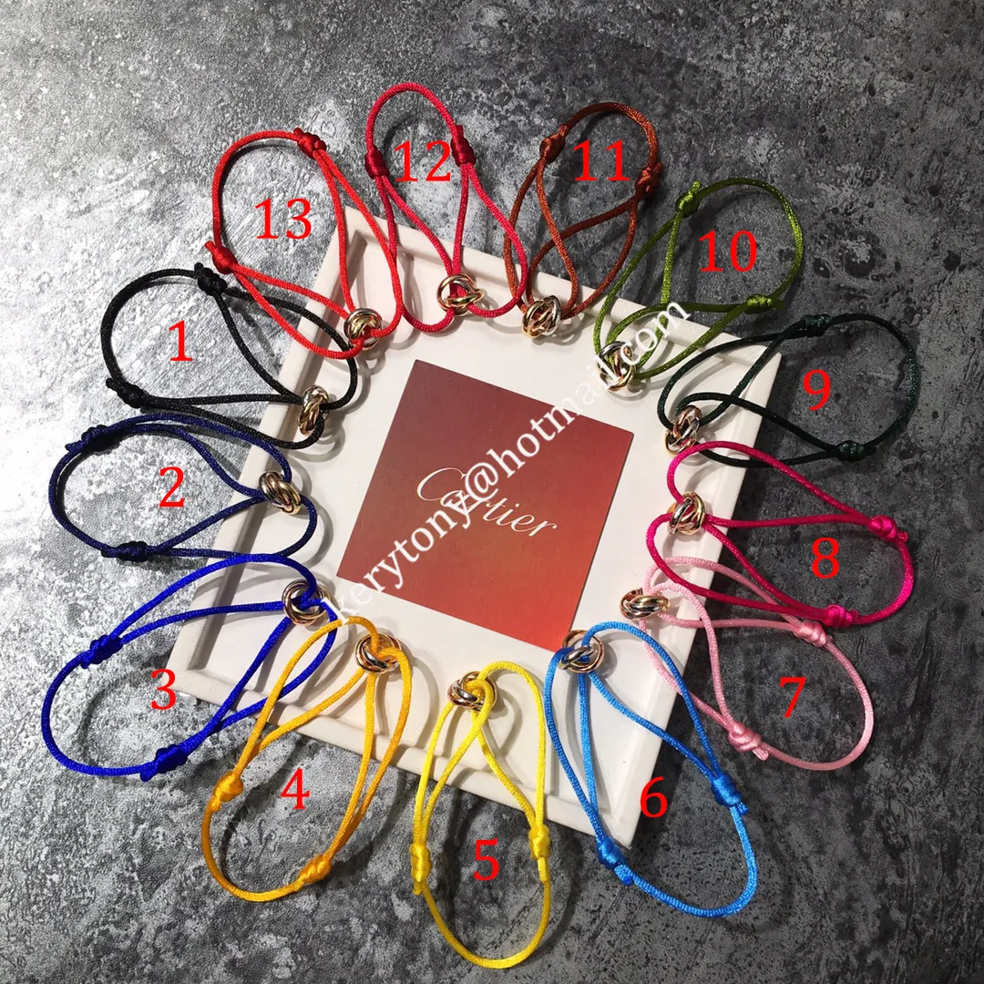 Fake Cartier Trinity Rope Bracelet White Gold/Yellow God/Rose Gold Celebrity Same Christmas