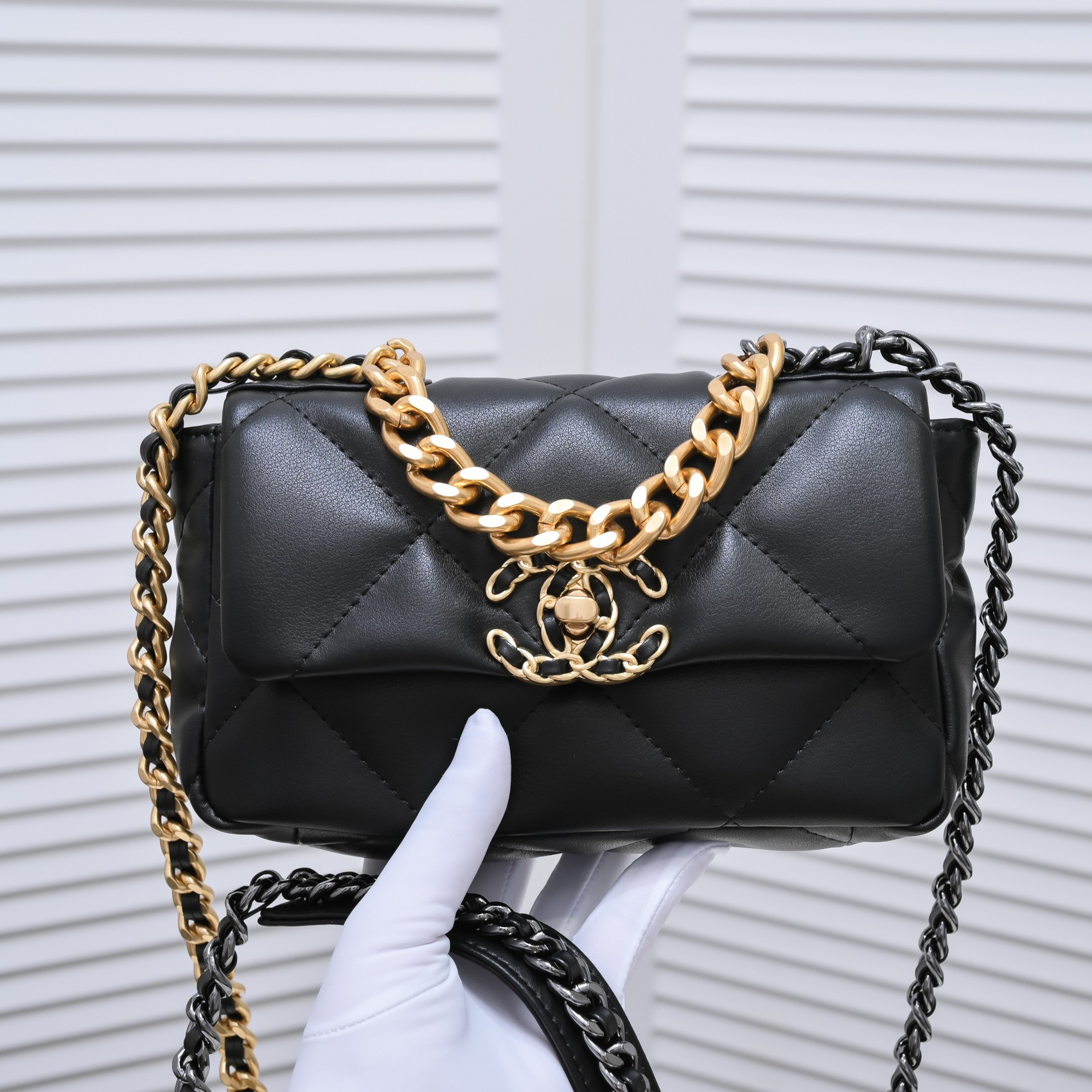 Chanel Chanel Lambskin Quilted Small 19 Flap Shoulder Bag Handbag