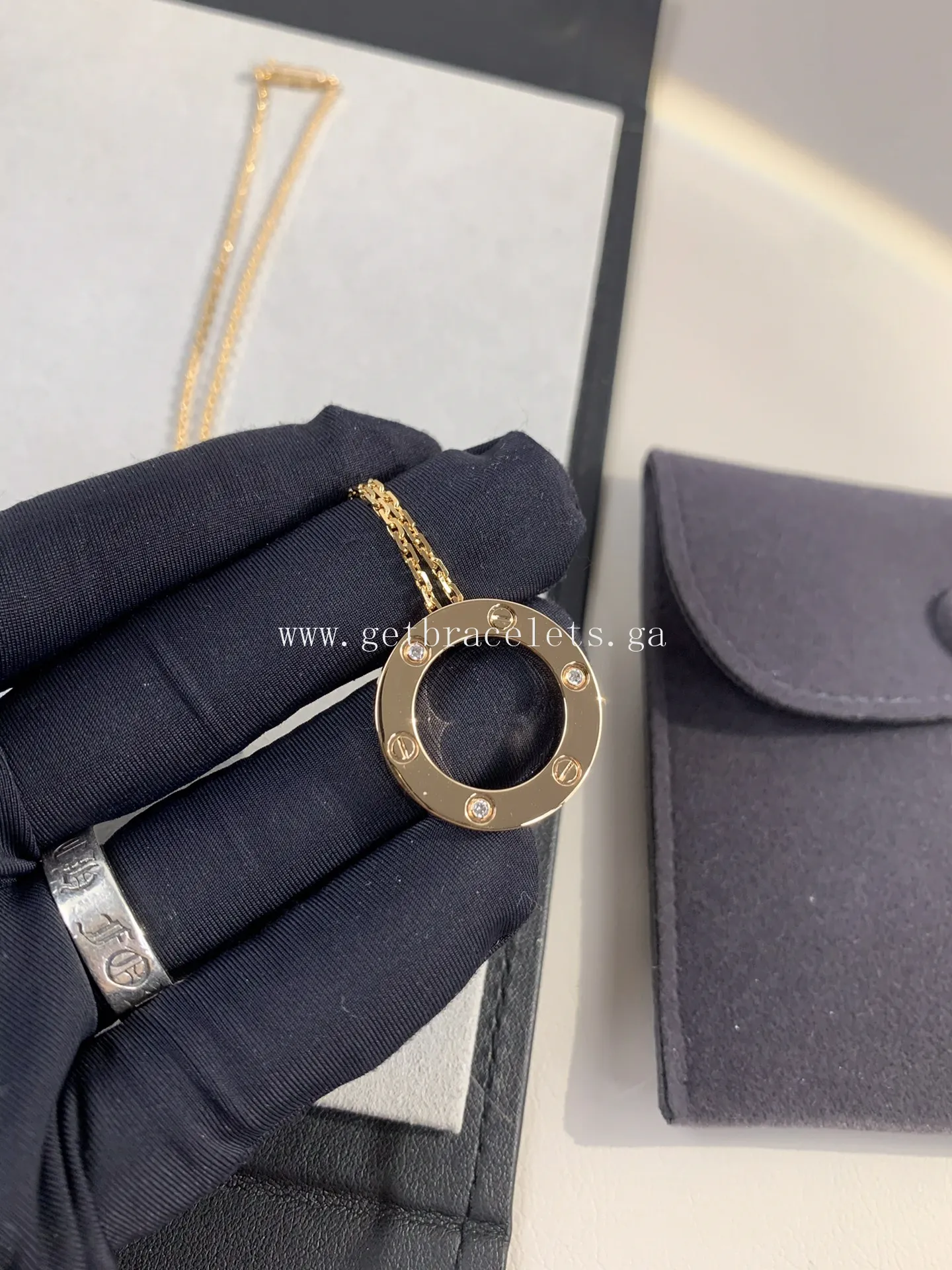 Cartier Love Necklace Rose Gold With 3 Diamonds