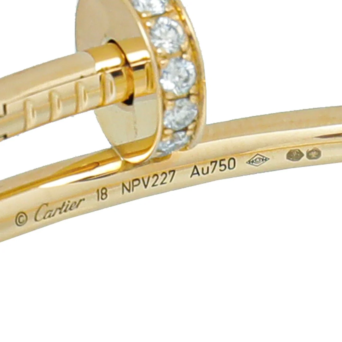 Cartier 18K Yellow Gold Diamond Juste Un Clou Classic Bracelet 18
