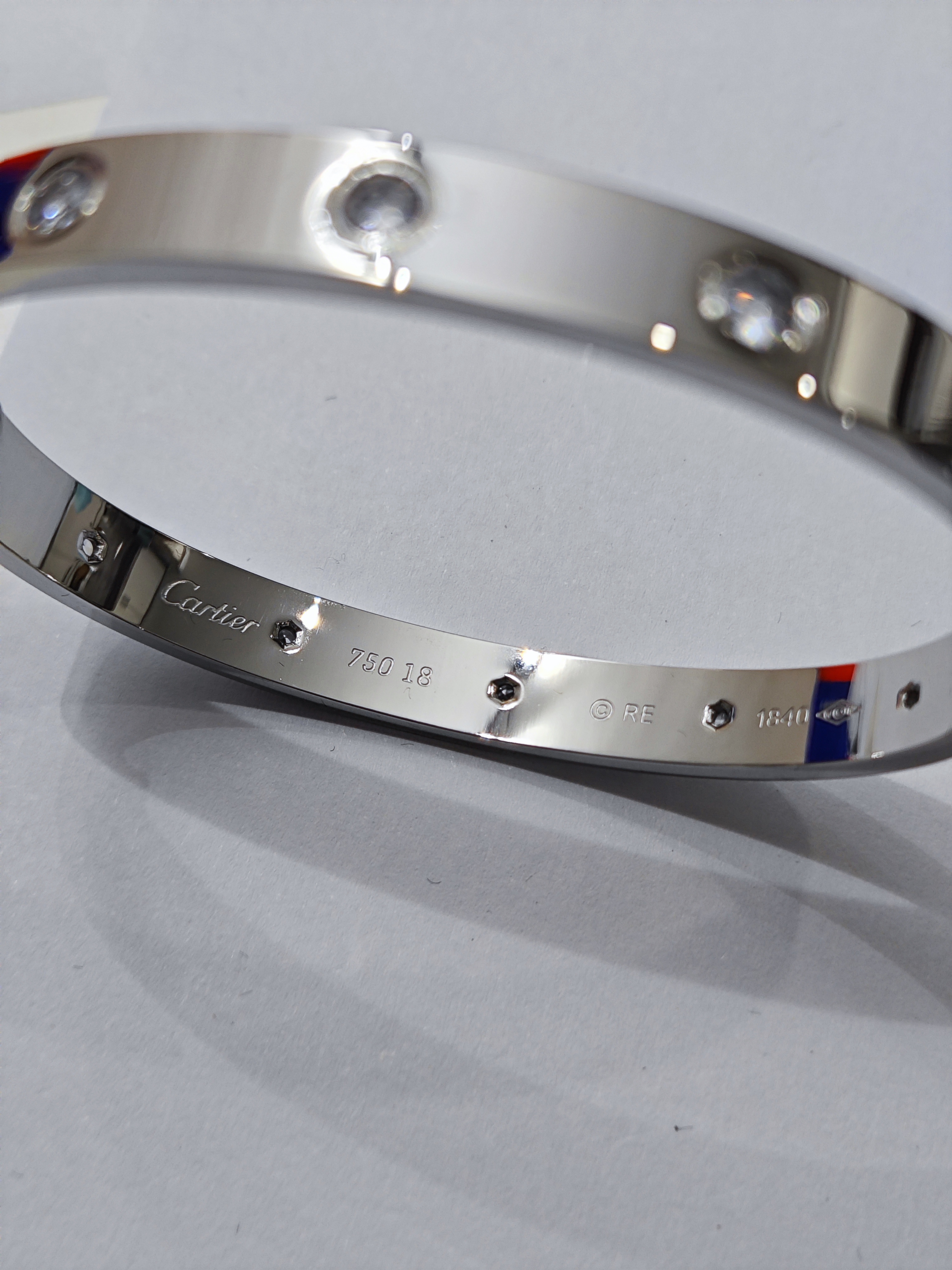 Cartier Love Bracelet Dupe with Ten Diamonds in White Gold