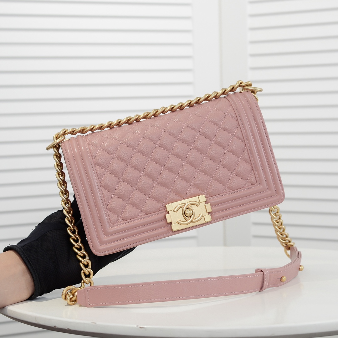 Chanel Leboy litchi or lychee pattern Shoulder Bag Handbag