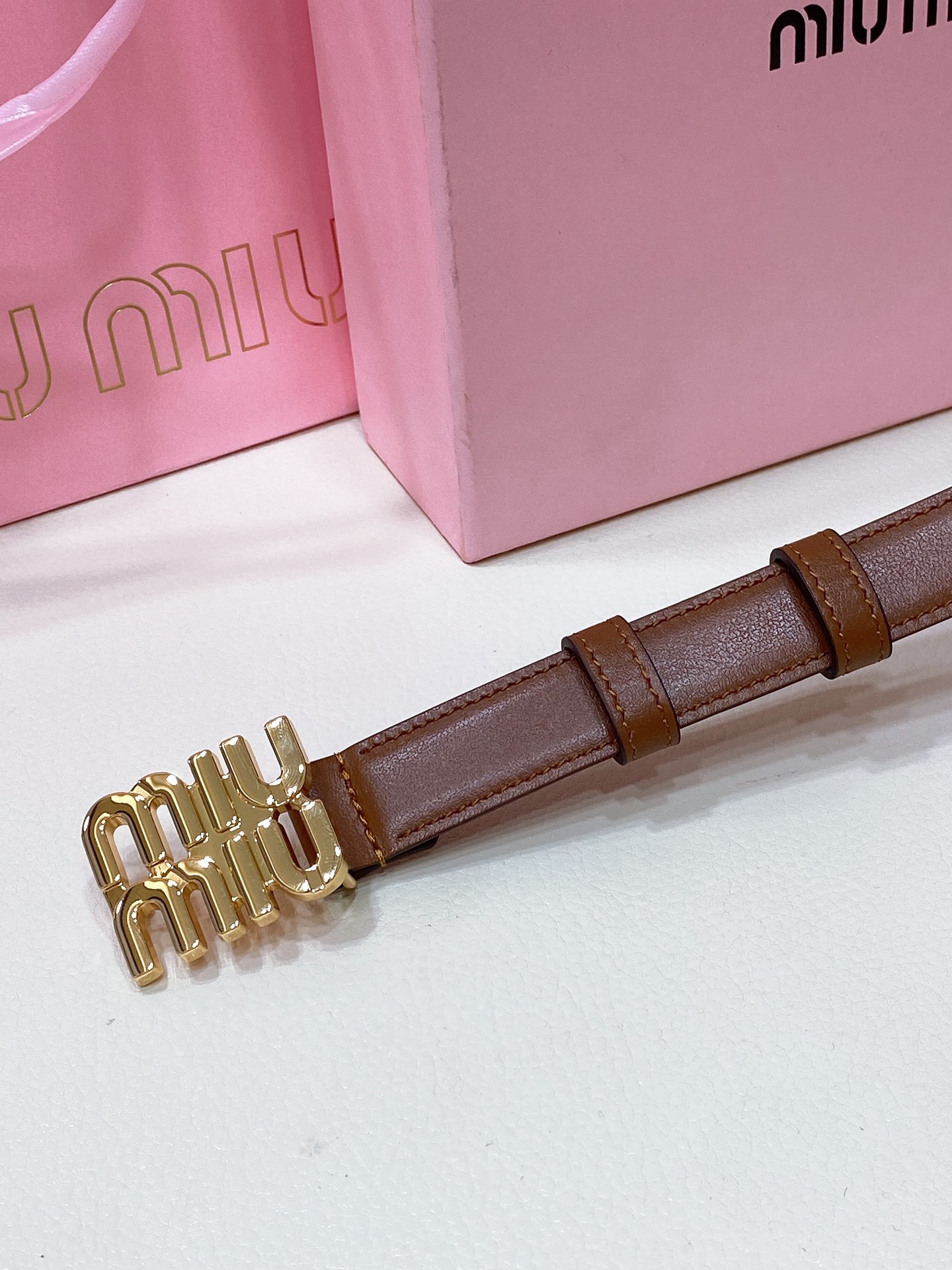 MiuMiu Leather Belts 1:1 Mirror Version