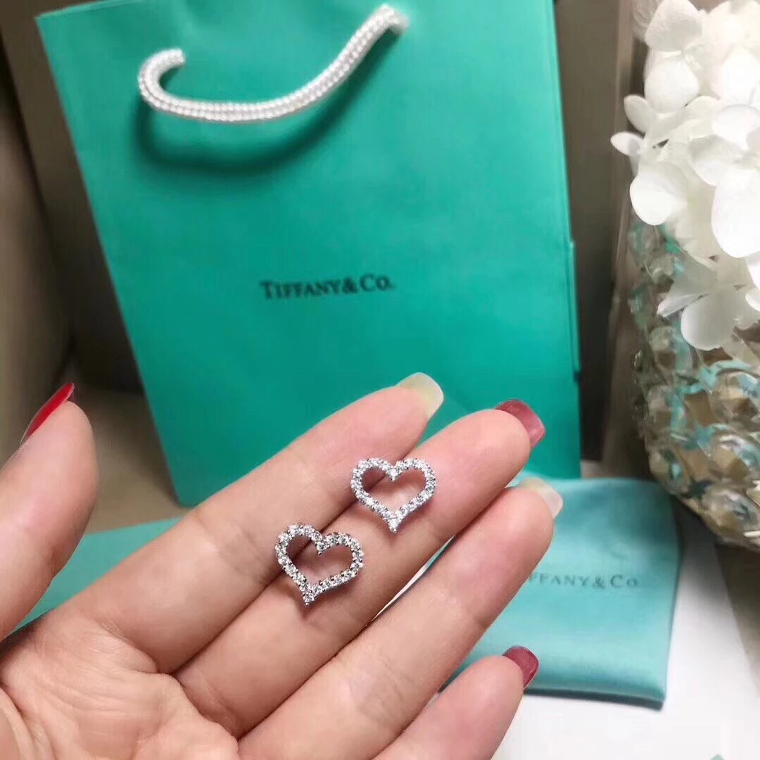 Tiffany Diamond Heart Earrings