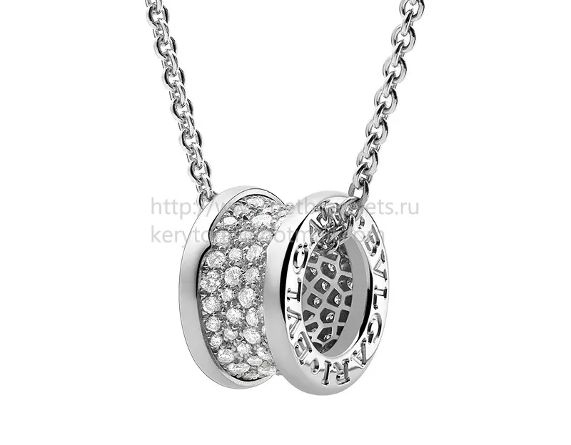 B.zero1 Pave Diamond Pendant with White Gold Chain