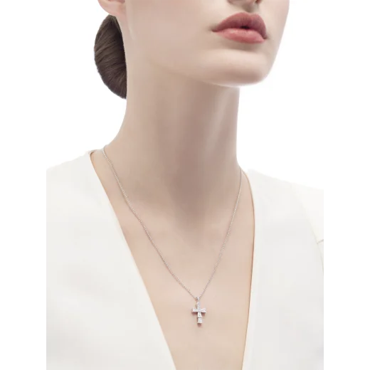 Bvlgari CROCE PENDANTS NECKLACE, White Gold & Rose Gold
