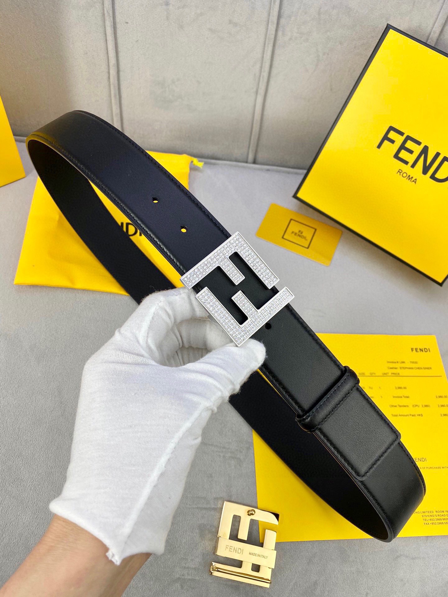 Fendi Leather Belts 1:1 Mirror Version