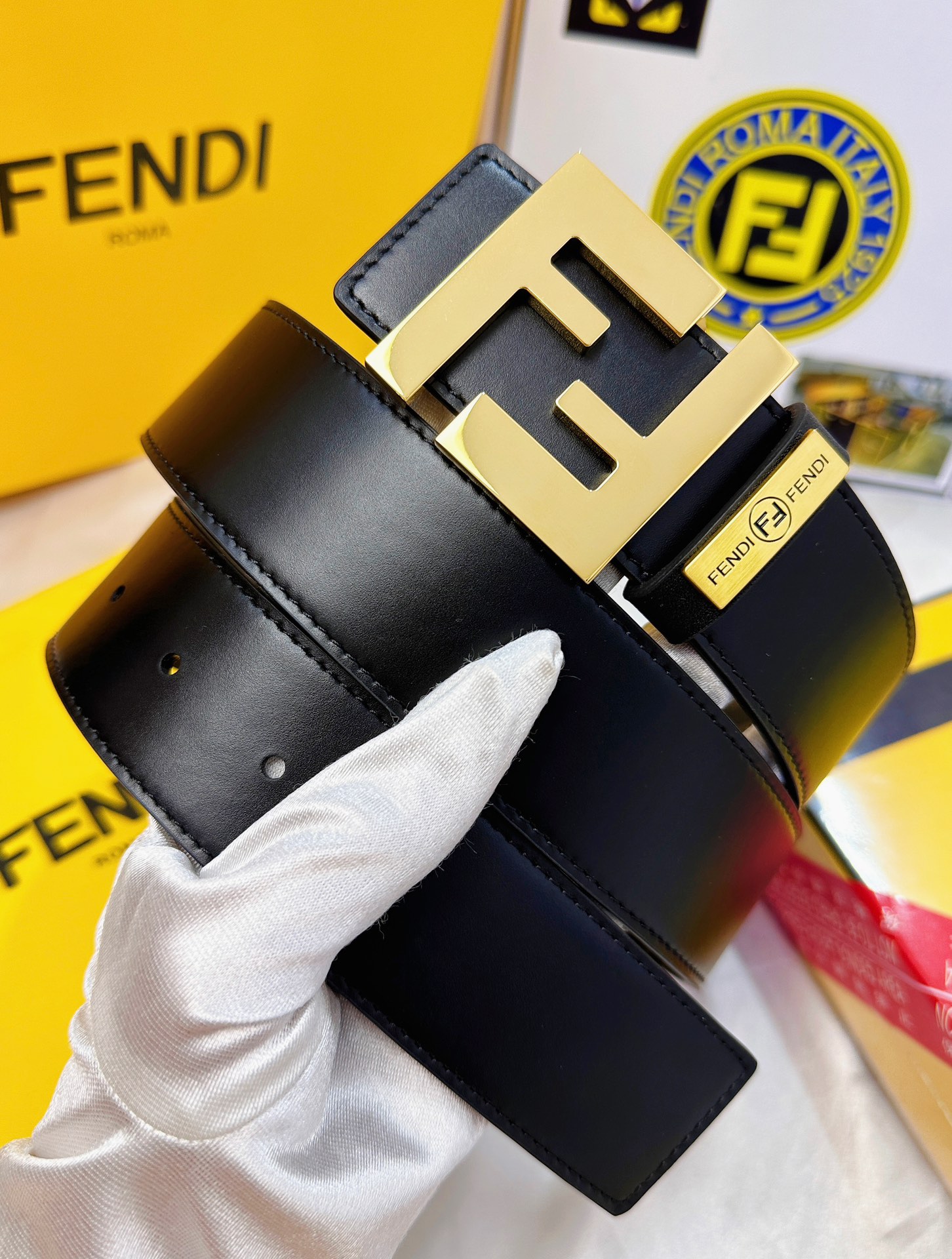 Fendi Leather Belts 1:1 Mirror Version