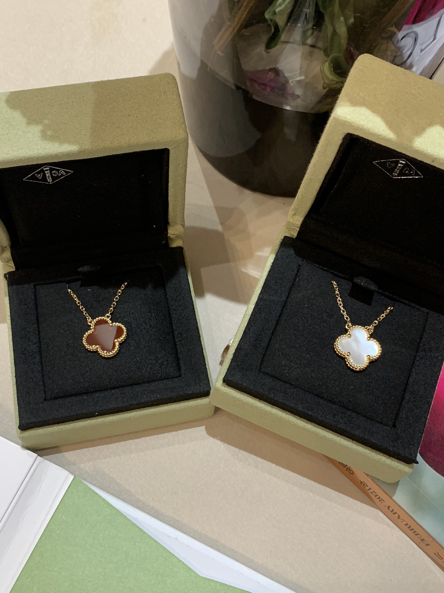 Van Cleef Necklace Dupe, Clover Necklace, Vintage Alhambra pendant