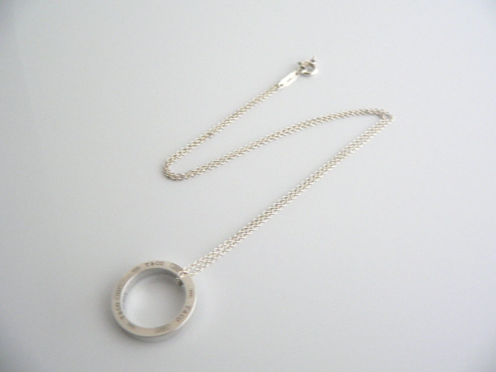 Tiffany & Co 1837 Circle Necklace Pendant Charm Chain Classic Gift Love T and Co