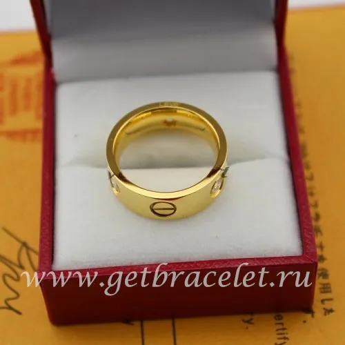 Imitation Cartier Love Ring Yellow Gold With 3 Diamonds B4032400
